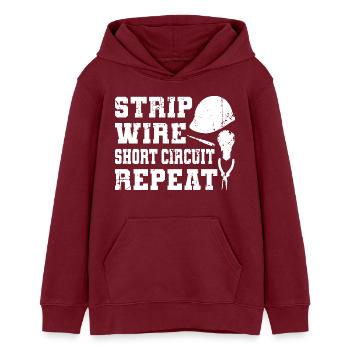 Elektrotechniker Zitat - Teenager Organic Hoodie Mini Cruiser von Stanley/Stella - Burgunderrot - Vorne - AI Model Teenager Male dark (155cm)