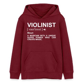 Violinisten Wörterbuch - Teenager Organic Hoodie Mini Cruiser von Stanley/Stella - Burgunderrot - Vorne - AI Model Teenager Male dark (155cm)
