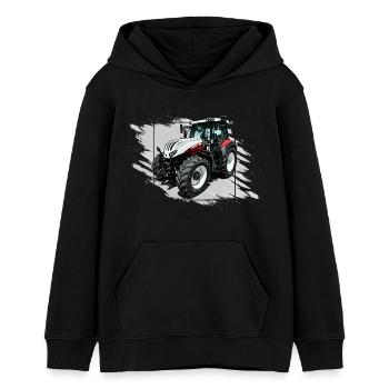 Steyr Traktor - Teenager Organic Hoodie Mini Cruiser von Stanley/Stella - Schwarz - Vorne - AI Model Teenager Male light (155cm)