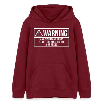 lamantin - Sweat à capuche ado bio Stanley/Stella - bordeaux - Devant - AI Model Teenager Male dark (155cm)