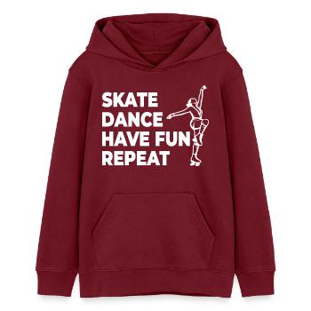 Skate Dance Have Fun Repeat - Teenager Organic Hoodie Mini Cruiser von Stanley/Stella - Burgunderrot - Vorne - AI Model Teenager Male dark (155cm)