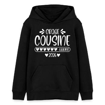 Große Cousine 2026 loading - Teenager Organic Hoodie Mini Cruiser von Stanley/Stella - Schwarz - Vorne - AI Model Teenager Male light (155cm)