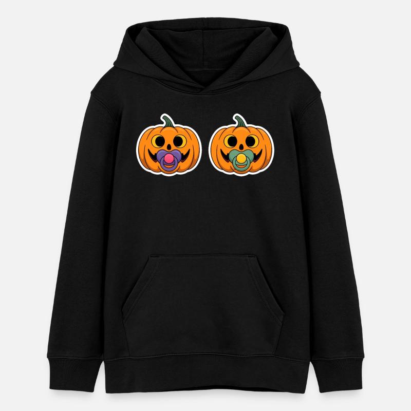 Grimaces de sucette citrouille - Sweat à capuche ado bio Stanley/Stella - noir