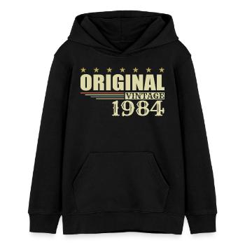 1984 Birthday 1984 - Teens Organic Hoodie by Stanley/Stella - black - Front - AI Model Teenager Male light (155cm)