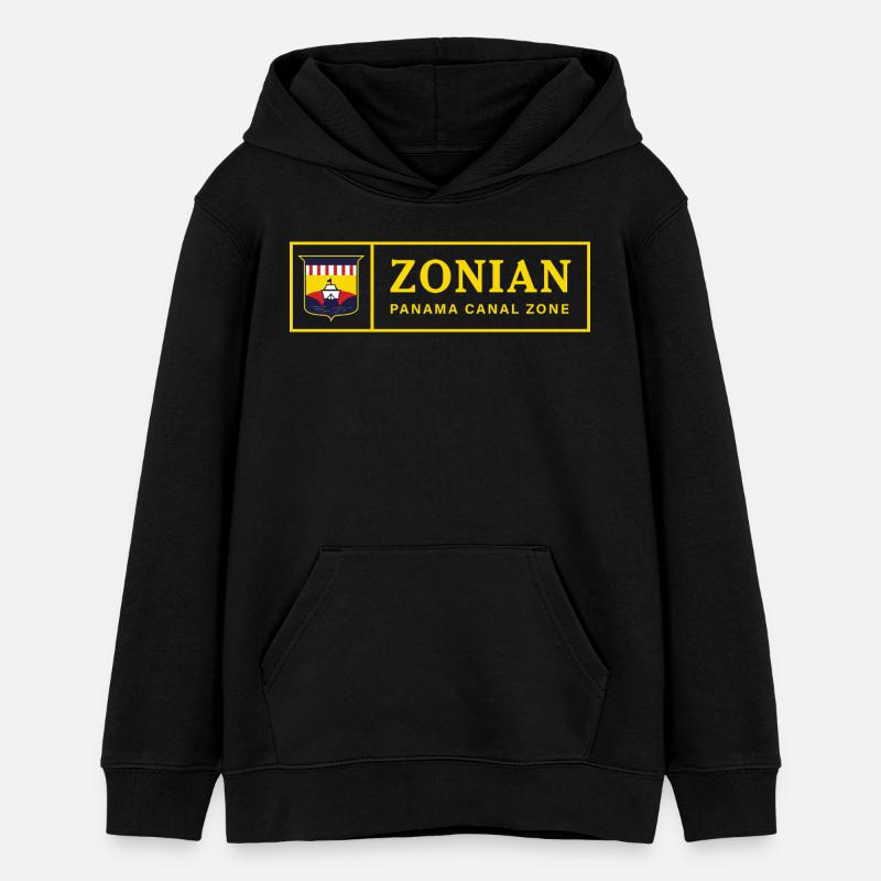 Zonian Panama Canal Zone Vintage Design Rétro - Sweat à capuche ado bio Stanley/Stella - noir