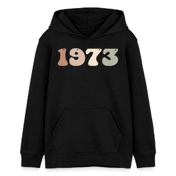 1973 - Sweat à capuche ado bio Stanley/Stella - noir - Devant - AI Model Teenager Male light (155cm)