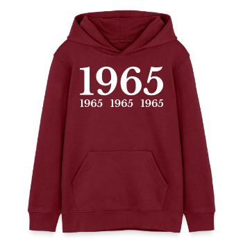 1965 - Teenager Organic Hoodie Mini Cruiser von Stanley/Stella - Burgunderrot - Vorne - AI Model Teenager Male dark (155cm)