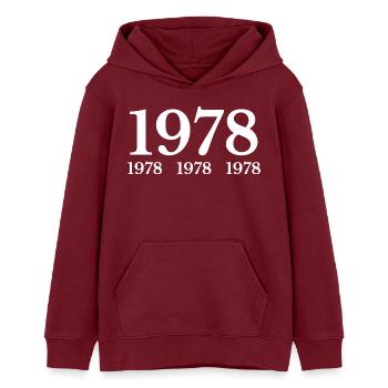 1978 - Sweat à capuche ado bio Stanley/Stella - bordeaux - Devant - AI Model Teenager Male dark (155cm)