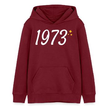 1973 - Sweat à capuche ado bio Stanley/Stella - bordeaux - Devant - AI Model Teenager Male dark (155cm)