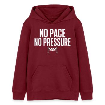 No Pace No Pressure - Teens Organic Hoodie by Stanley/Stella - burgundy - Front - AI Model Teenager Male dark (155cm)