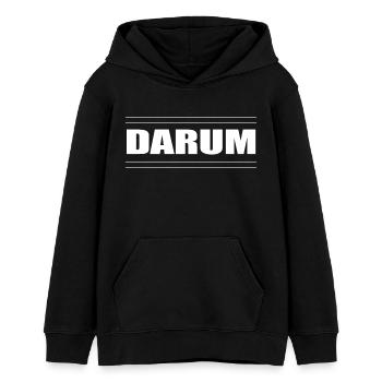 therefore youth language - Teens Organic Hoodie by Stanley/Stella - black - Front - AI Model Teenager Male light (155cm)