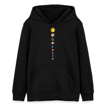Planètes - Sweat à capuche ado bio Stanley/Stella - noir - Devant - AI Model Teenager Male light (155cm)