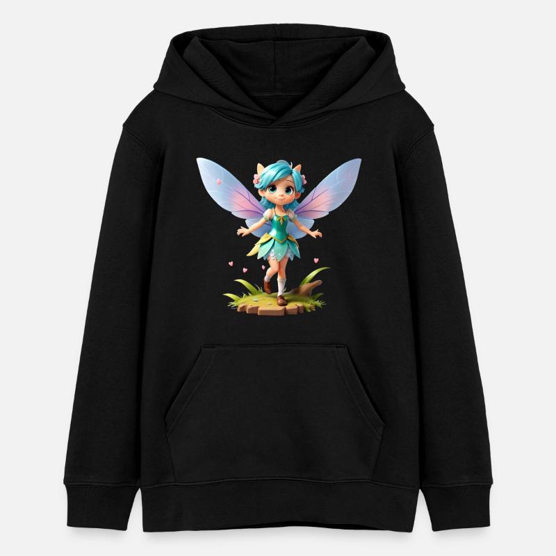 Fairy 3D - Teens Organic Hoodie by Stanley/Stella - black