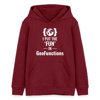 GeoFunctions GIS Programmierung Entwickler Spaß - Teenager Organic Hoodie Mini Cruiser von Stanley/Stella - Burgunderrot - Vorne - AI Model Teenager Male dark (155cm)