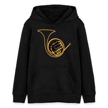 Waldhorn II - Teenager Organic Hoodie Mini Cruiser von Stanley/Stella - Schwarz - Vorne - AI Model Teenager Male light (155cm)
