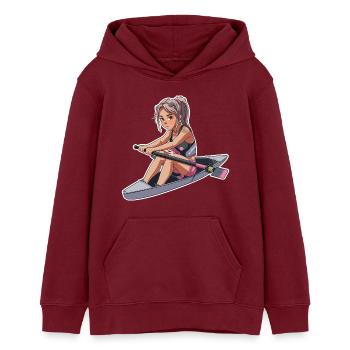 Rameur Fille Graphique - Sweat à capuche ado bio Stanley/Stella - bordeaux - Devant - AI Model Teenager Male dark (155cm)
