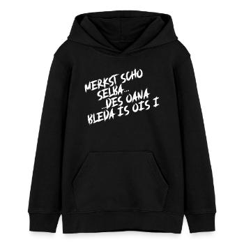 Merkst scho selba, des oana bleda is ois i. - Teenager Organic Hoodie Mini Cruiser von Stanley/Stella - Schwarz - Vorne - AI Model Teenager Male light (155cm)