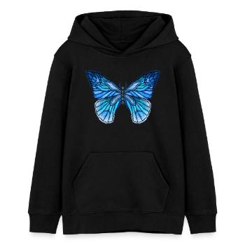 Papillon - Sweat à capuche ado bio Stanley/Stella - noir - Devant - AI Model Teenager Male light (155cm)