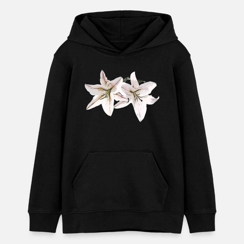 Lily / Lilium / Lily - Sweat à capuche ado bio Stanley/Stella - noir