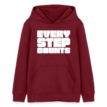 Jeder Schritt zählt - Teenager Organic Hoodie Mini Cruiser von Stanley/Stella - Burgunderrot - Vorne - AI Model Teenager Male dark (155cm)