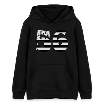 56 Bretagne drapeau - Sweat à capuche ado bio Stanley/Stella - noir - Devant - AI Model Teenager Male light (155cm)