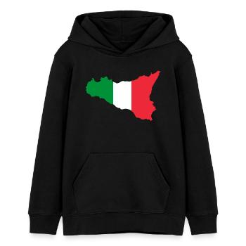 Sicile couleurs classique - Sweat à capuche ado bio Stanley/Stella - noir - Devant - AI Model Teenager Male light (155cm)