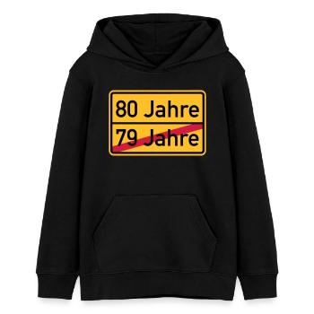 80. Geburtstag - Teenager Organic Hoodie Mini Cruiser von Stanley/Stella - Schwarz - Vorne - AI Model Teenager Male light (155cm)