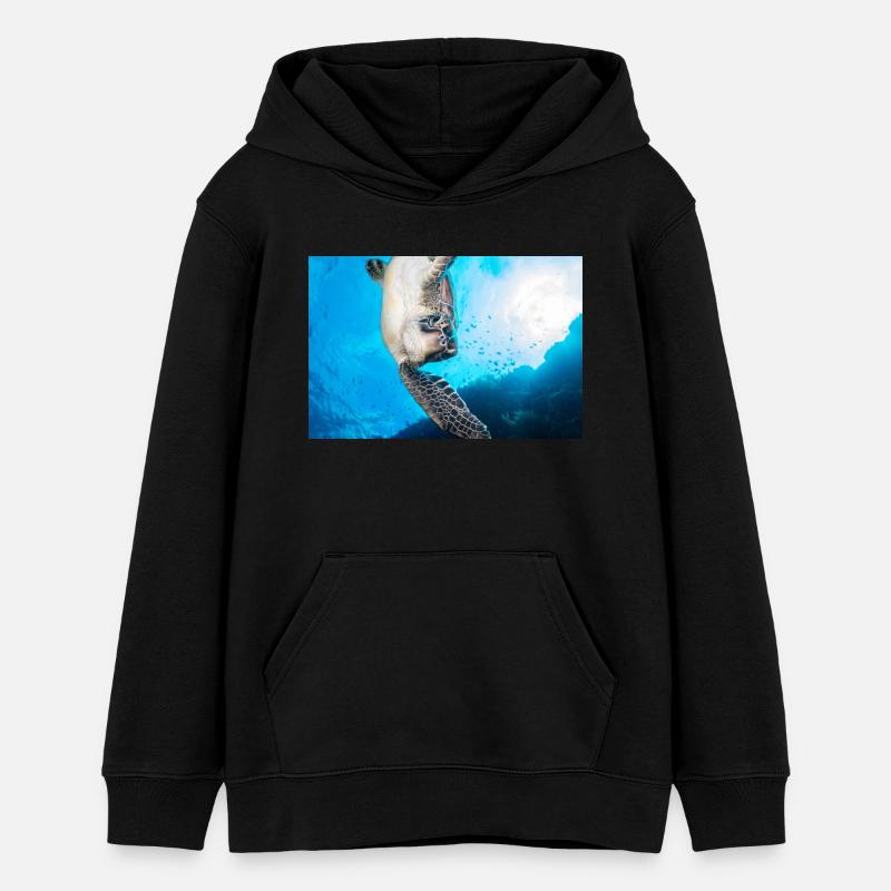 Turtle - Teens Organic Hoodie by Stanley/Stella - black