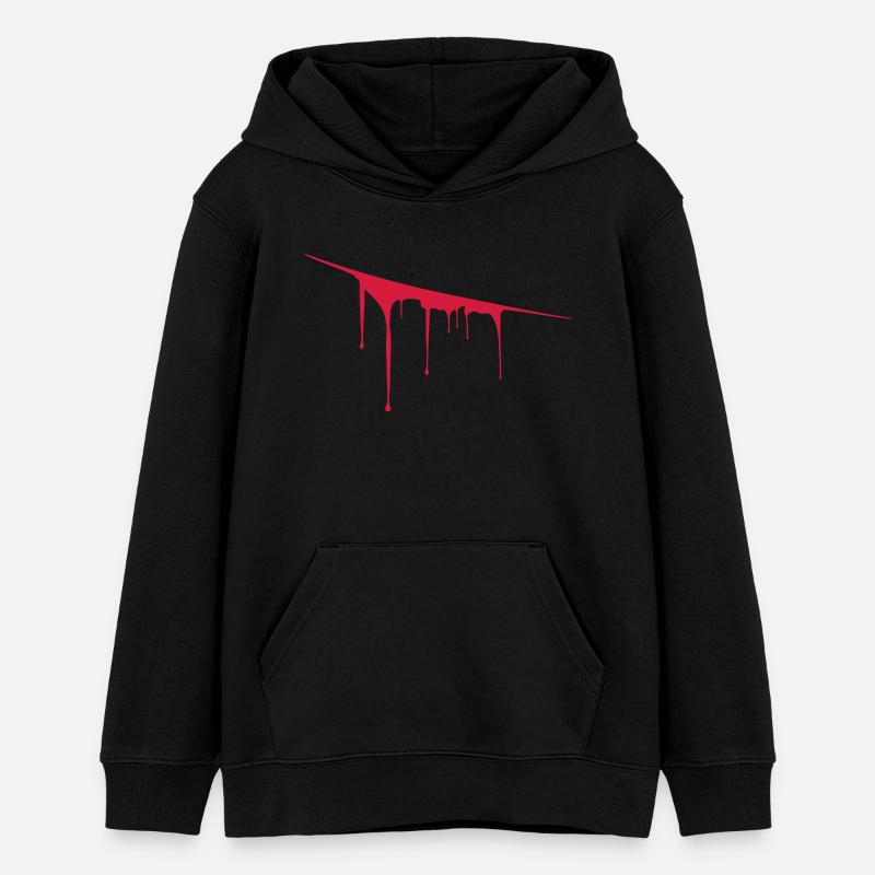 rayures du sang - Sweat à capuche ado bio Stanley/Stella - noir