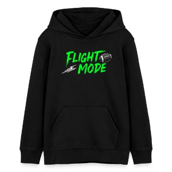 Mode de vol – Puissance du ballon de football activée - Sweat à capuche ado bio Stanley/Stella - noir - Devant - AI Model Teenager Male light (155cm)