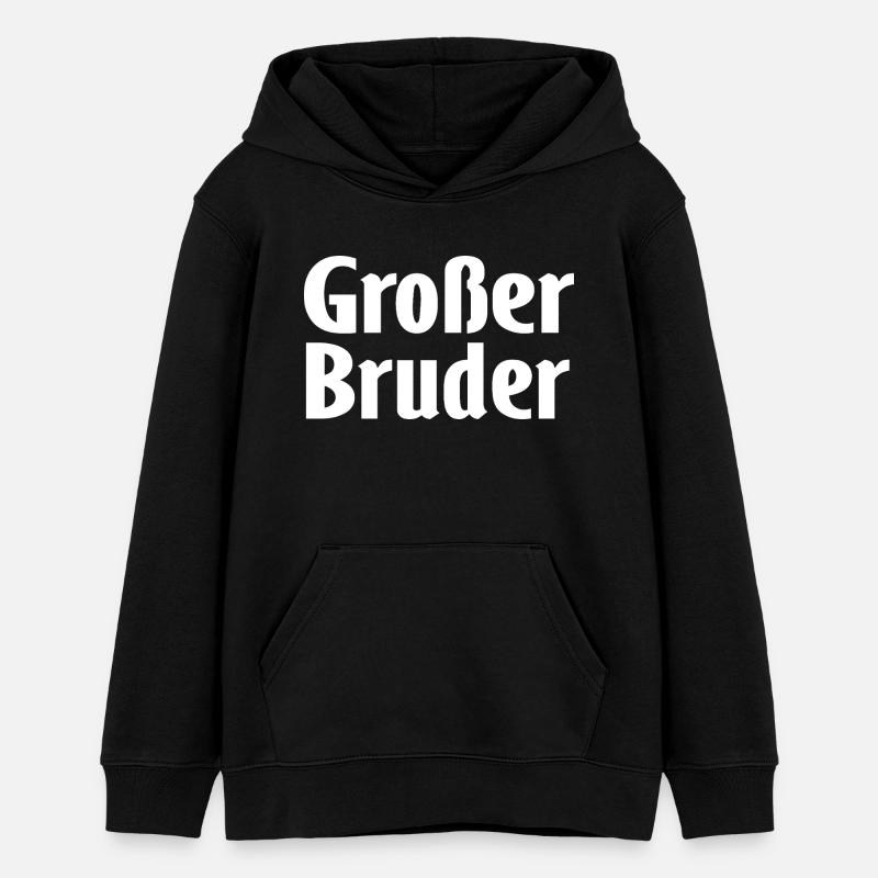 Grand frère - Sweat à capuche ado bio Stanley/Stella - noir