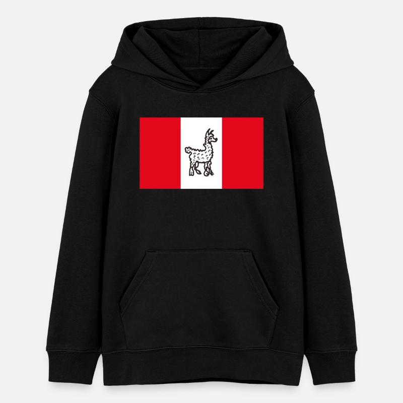 Pérou drôle - Sweat à capuche ado bio Stanley/Stella - noir