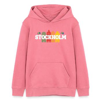 Stockholm - Hoodie ungdom ekologisk Stanley/Stella - rosa  - Fram - AI Model Teenager Female dark (150cm)