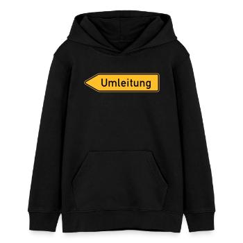 Umleitung Links - Teenager Organic Hoodie Mini Cruiser von Stanley/Stella - Schwarz - Vorne - AI Model Teenager Male light (155cm)