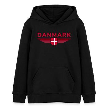 I Love Denmark, Design Outfit T Shirt - Teens Organic Hoodie by Stanley/Stella - black - Front - AI Model Teenager Male light (155cm)