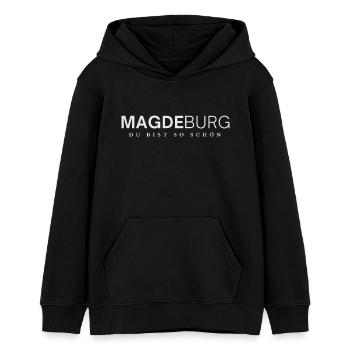 Magdeburg du bist so schön - Teenager Organic Hoodie Mini Cruiser von Stanley/Stella - Schwarz - Vorne - AI Model Teenager Male light (155cm)