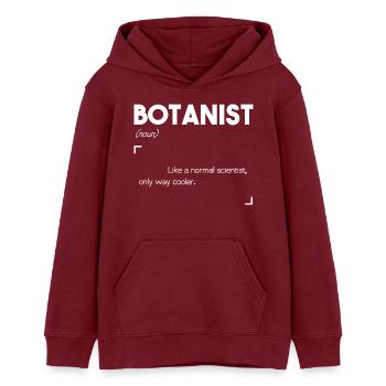 Botaniste - Sweat à capuche ado bio Stanley/Stella - bordeaux - Devant - AI Model Teenager Male dark (155cm)