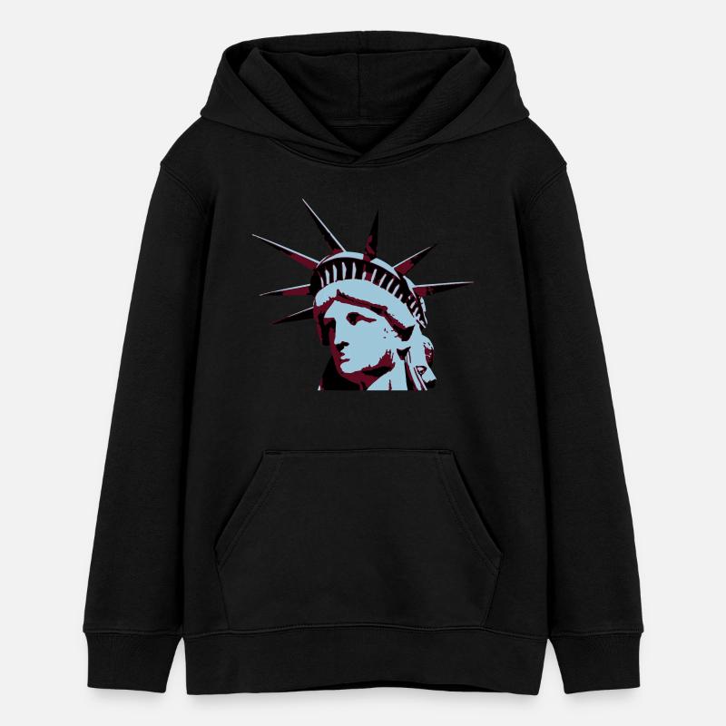 Lady Liberty - Teens Organic Hoodie by Stanley/Stella - black