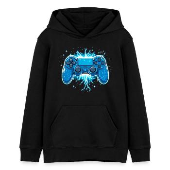 Gaming Controller Blitze Gamer Konsole Geschenk - Teenager Organic Hoodie Mini Cruiser von Stanley/Stella - Schwarz - Vorne - AI Model Teenager Male light (155cm)