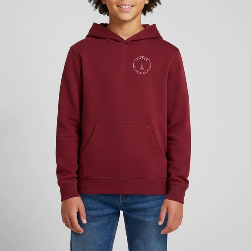 Paris mit Eifelturm und Koordinaten Teenager Organic Hoodie Mini Cruiser von Stanley/Stella