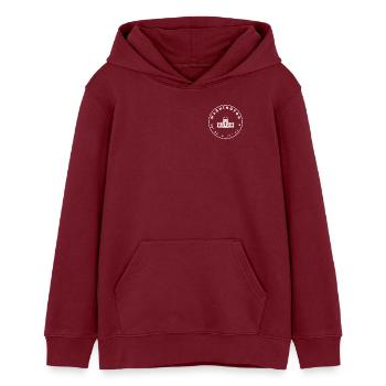 Washington DC mit Capitol und Koordinaten - Teenager Organic Hoodie Mini Cruiser von Stanley/Stella - Burgunderrot - Vorne - AI Model Teenager Male dark (155cm)