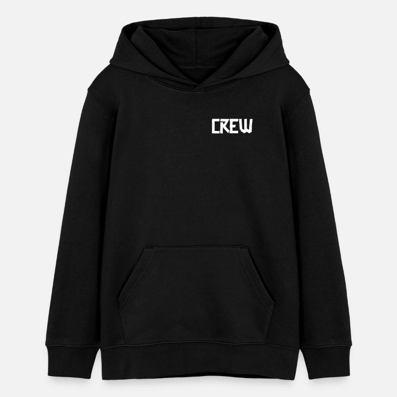 Crew Gaffer Petits caractères Blanc - Sweat à capuche ado bio Stanley/Stella - noir