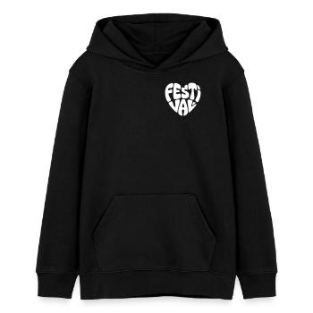 Festival Herz - Teenager Organic Hoodie Mini Cruiser von Stanley/Stella - Schwarz - Vorne - AI Model Teenager Male light (155cm)