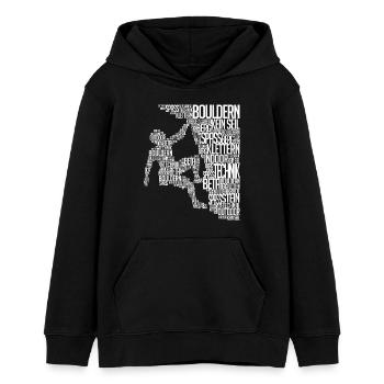 Alpiniste Boulder Escalader Paroi rocheuse - Sweat à capuche ado bio Stanley/Stella - noir - Devant - AI Model Teenager Male light (155cm)