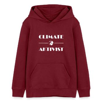 Activiste climat - Sweat à capuche ado bio Stanley/Stella - bordeaux - Devant - AI Model Teenager Male dark (155cm)