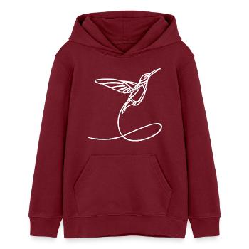 Strange White Bird - Teens Organic Hoodie by Stanley/Stella - burgundy - Front - AI Model Teenager Male dark (155cm)