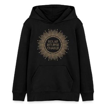 Solar eclipse chaser - Teens Organic Hoodie by Stanley/Stella - black - Front - AI Model Teenager Male light (155cm)