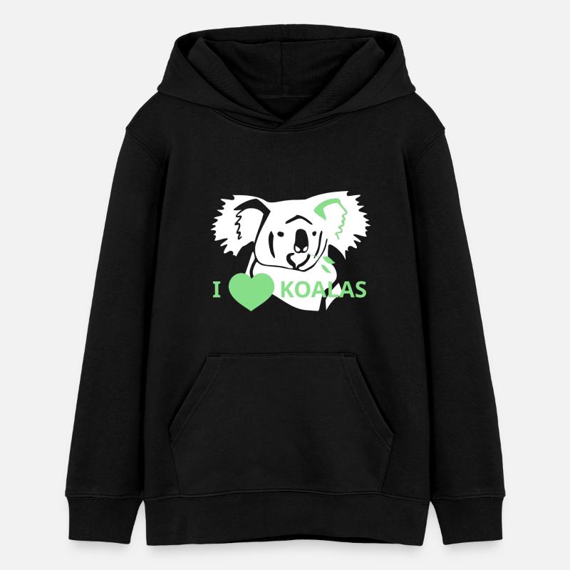 LoveKoalas - Sweat à capuche ado bio Stanley/Stella - noir