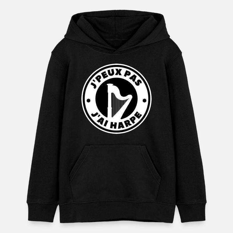 je peux pas j'ai harpe - Sweat à capuche ado bio Stanley/Stella - noir