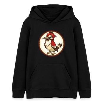 Jay Bird Bunte Kawaii Cartoon Figur Clipart - Teenager Organic Hoodie Mini Cruiser von Stanley/Stella - Schwarz - Vorne - AI Model Teenager Male light (155cm)